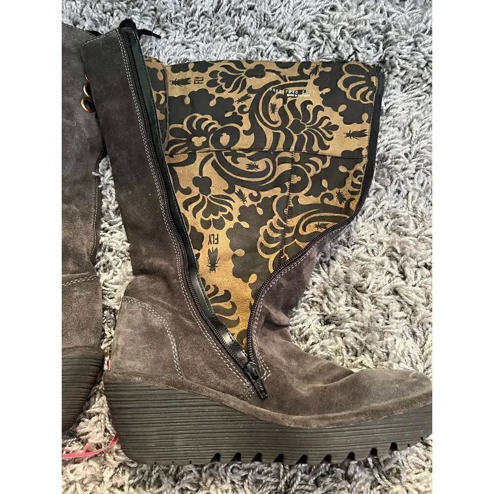 Fly London Yust Grey Suede Boot - Picture 12 of 15